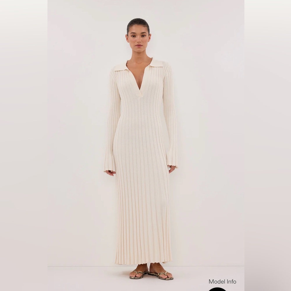 DISSH Hal Long Sleeve Knit Dress in plaster/cream size Medium NWT